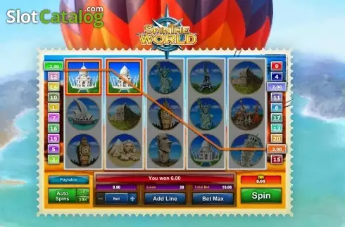 Win Screen . Spin the World slot
