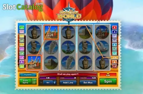 Win Screen 2. Spin the World slot