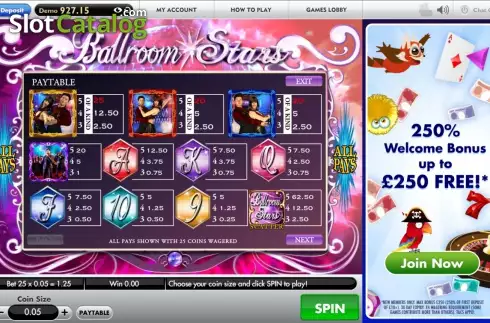 Bildschirm2. Ballroom Stars slot