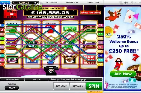 Game Workflow screen (Betway). Deal or No Deal (Gamesys) slot