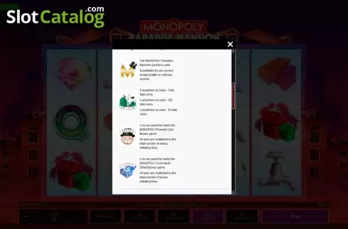 Bildschirm3. Monopoly Paradise Mansion slot
