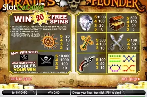 画面2. Pirate's Plunder (Gamesys) カジノスロット