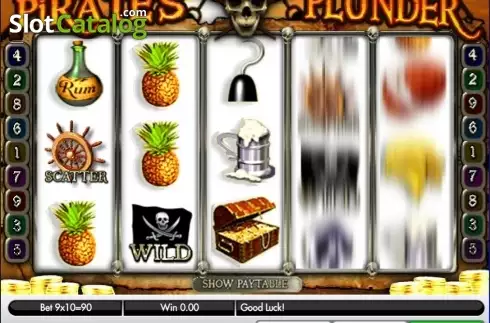 Game Process Screen. Pirate's Plunder (Gamesys) slot