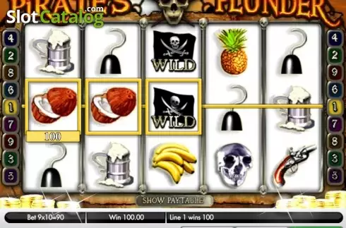 Win Screen . Pirate's Plunder (Gamesys) slot
