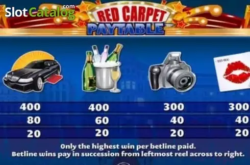 Paytable 3. Red Carpet Richez slot