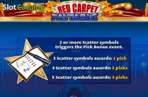 Paytable 5. Red Carpet Richez slot