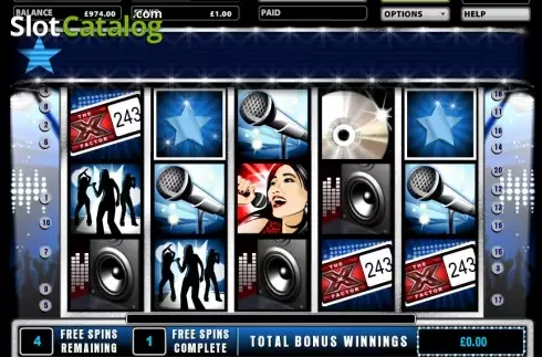 Free Spins Screen. The X Factor slot