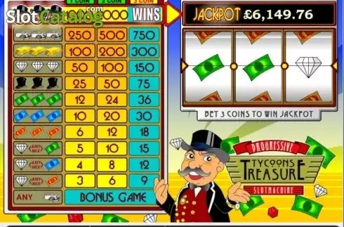 Win Screen . Tycoon's Treasure Progressive slot