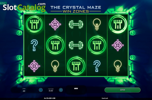Reel Screen. The Crystal Maze Win Zones slot