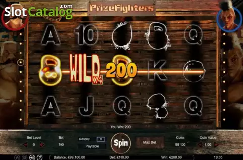 Win screen. Prize Fighters slot