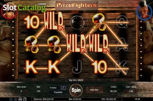 Win screen 2. Prize Fighters slot