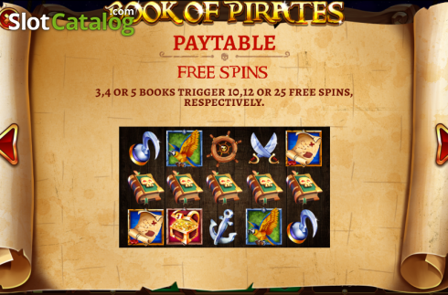 Paytable 1. Book of pirates slot