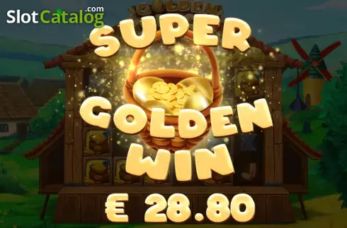 Super Golden Win screen. Golden Chick (Gaming Corps) slot