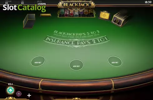 Game screen. Blackjack Multihand (Gaming Corps) slot