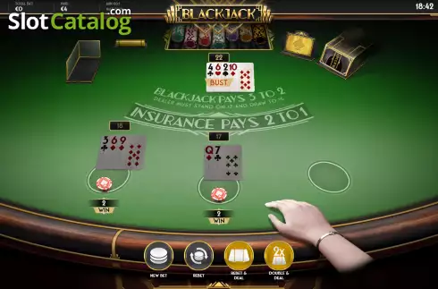 Win screen. Blackjack Multihand (Gaming Corps) slot