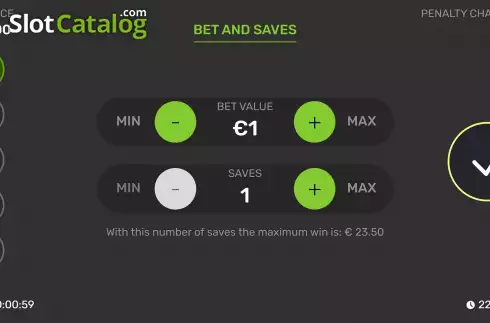 Bets Screen. Penalty Champion slot