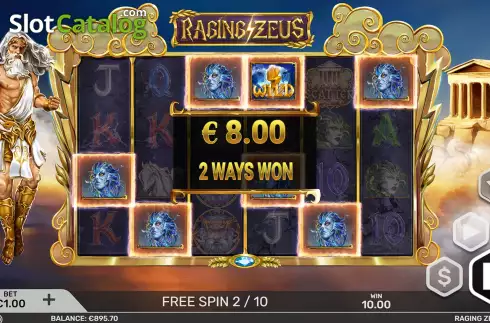 Free Spins Gameplay Screen 3. Raging Zeus slot