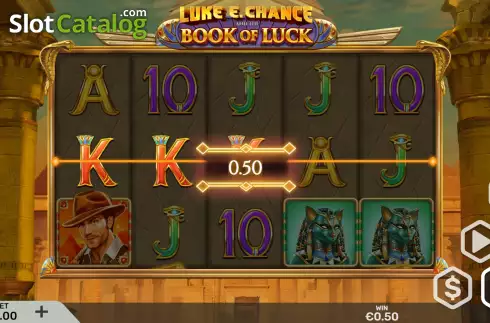 Win Screen. Luke E. Chance and the Book of Luck slot