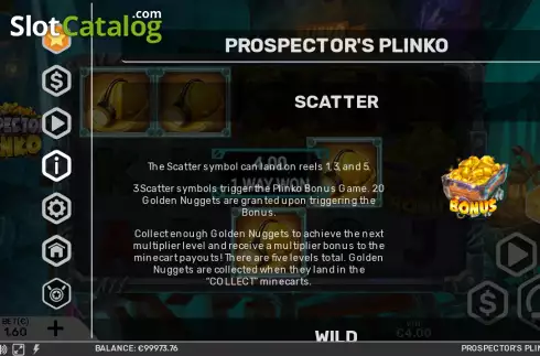 Ekran5. Prospector's Plinko yuvası