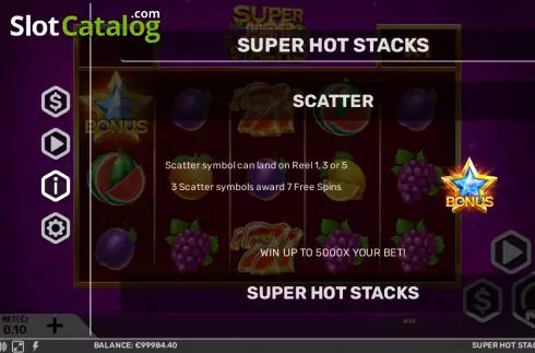 Schermo5. Super Hot Stacks slot