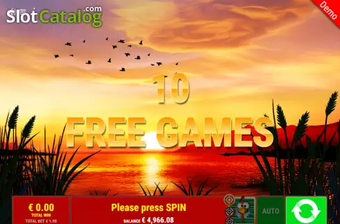Free Spins Win Screen. Duck Shooter CCS slot