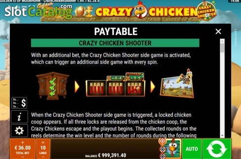 Bildschirm7. Golden Egg of Crazy Chicken CCS slot