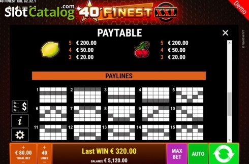 Paylines 1. 40 Finest XXL slot