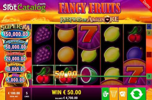Win Screen 1. Fancy Fruits Respins Of Amun-Re slot