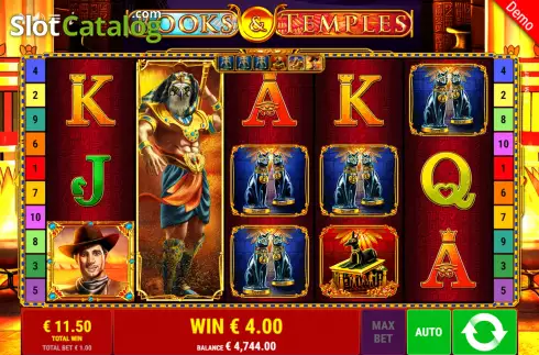 Temples Free Spins Game Screen 4. Books and Temples slot