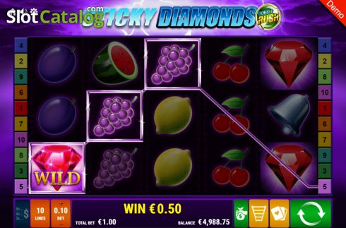 Win screen 3. Sticky Diamonds Double Rush slot