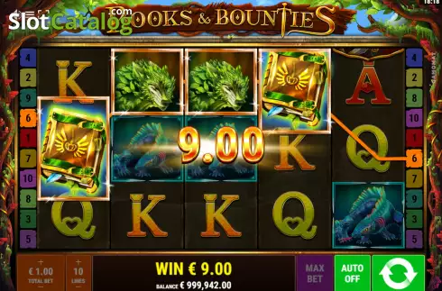 Win Screen 2. Books and Bounties slot