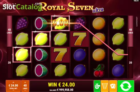 Win screen 2. Royal Seven Ultra slot