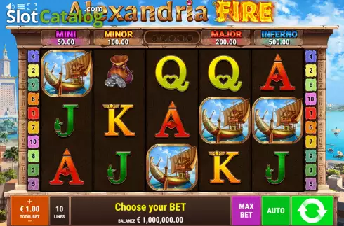 Game Screen. Alexandria Fire slot