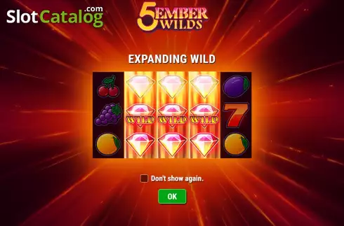 Start Screen. 5 Ember Wilds slot