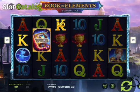Bildschirm3. Book of Elements slot