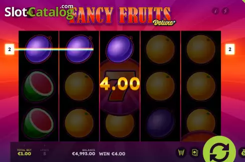 Win Screen. Fancy Fruits Deluxe slot