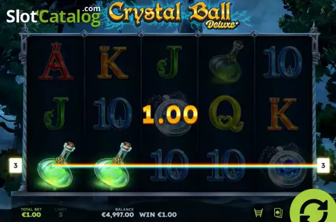 Win screen. Crystal Ball Deluxe slot