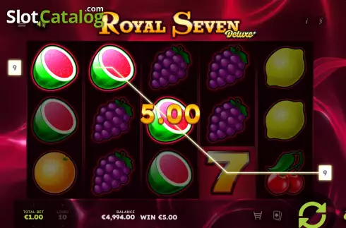Win screen. Royal Seven Deluxe slot
