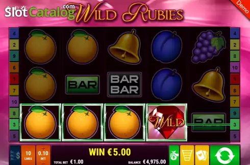 Win Screen 2. Wild Rubies slot