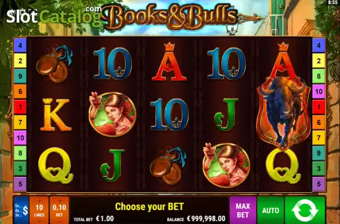 Game Screen. Books and Bulls slot