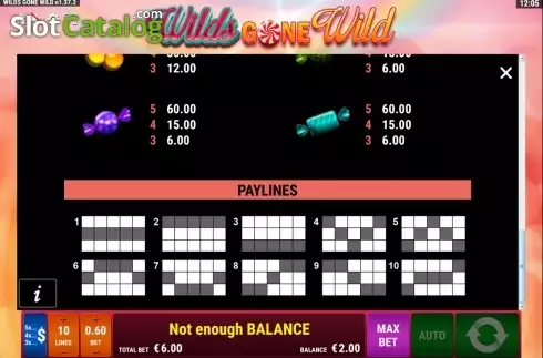 Paytable 3. Wilds gone wild slot