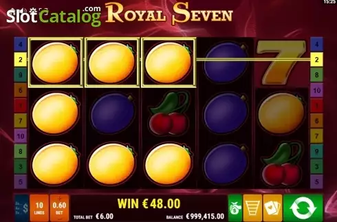 Win Screen 3. Royal Seven slot