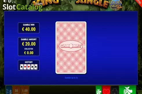 Gamble screen. King of the Jungle GDN slot