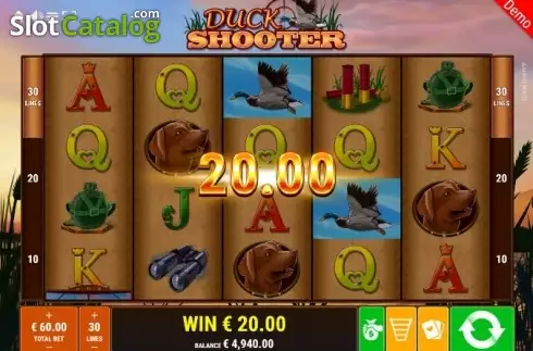 Win Screen. Duck Shooter slot