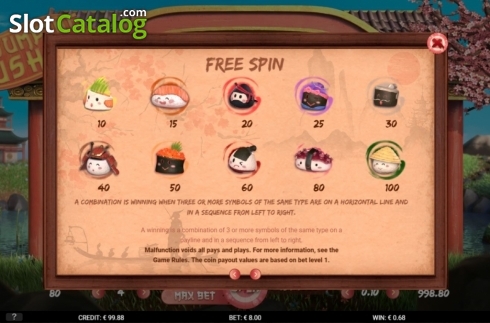 Features. Jumping Sushi slot
