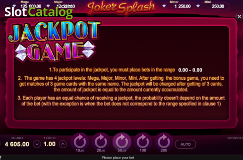 Jackpot. Joker Splash (Gamzix) slot