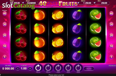 Bildschirm2. 40 Chilli Fruits (Gamzix) slot