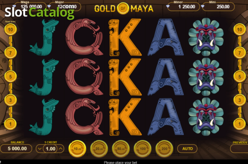 Reel Screen. Gold of Maya slot
