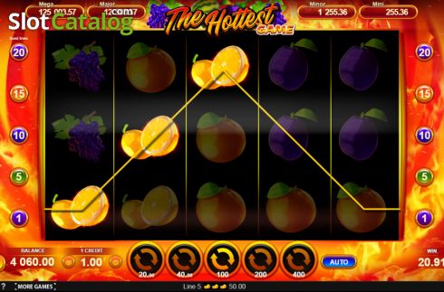 Win screen. The Hottest Game slot