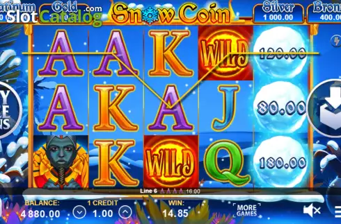 Win screen. Snow Coin: Hold The Spin slot